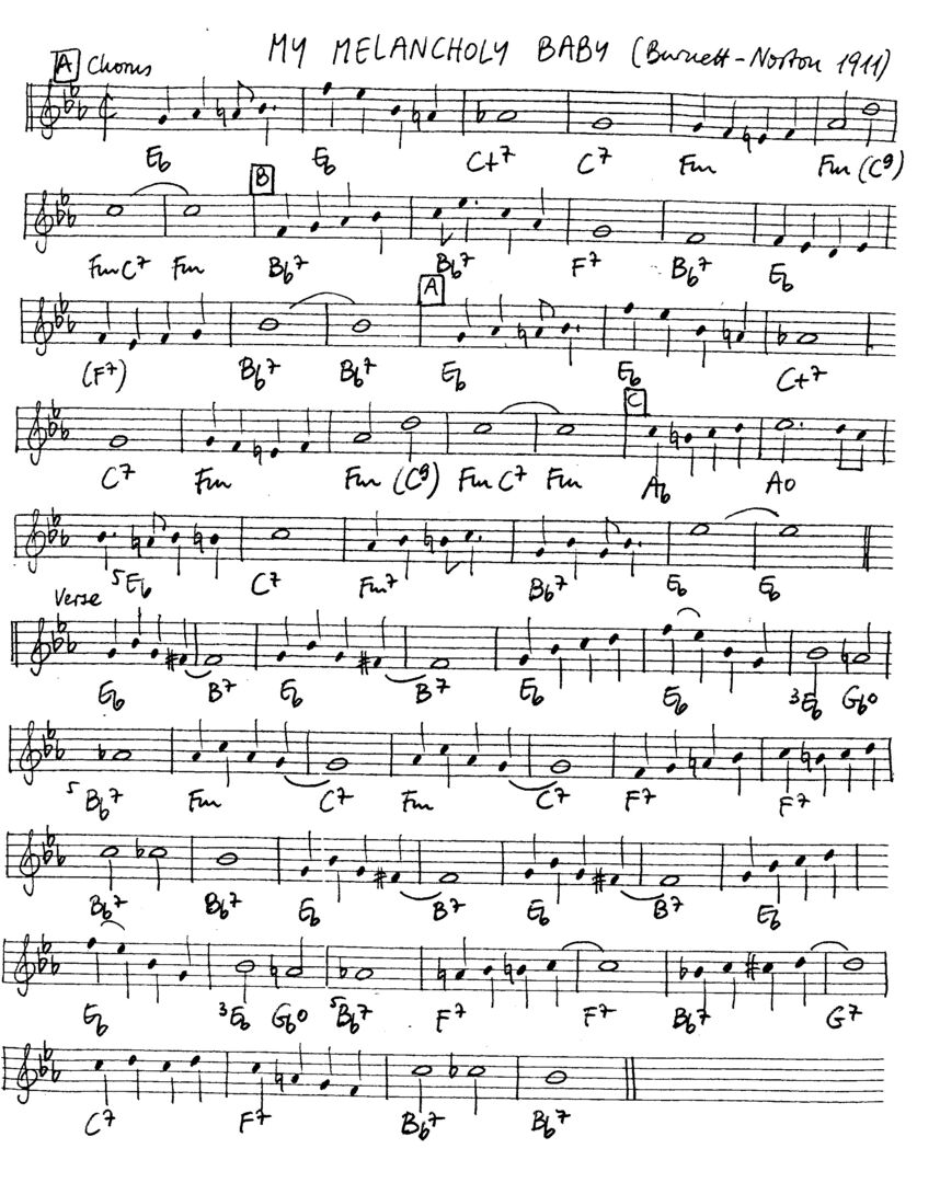 my melancholy baby leadsheet – book us for your next 20s or gatsby event